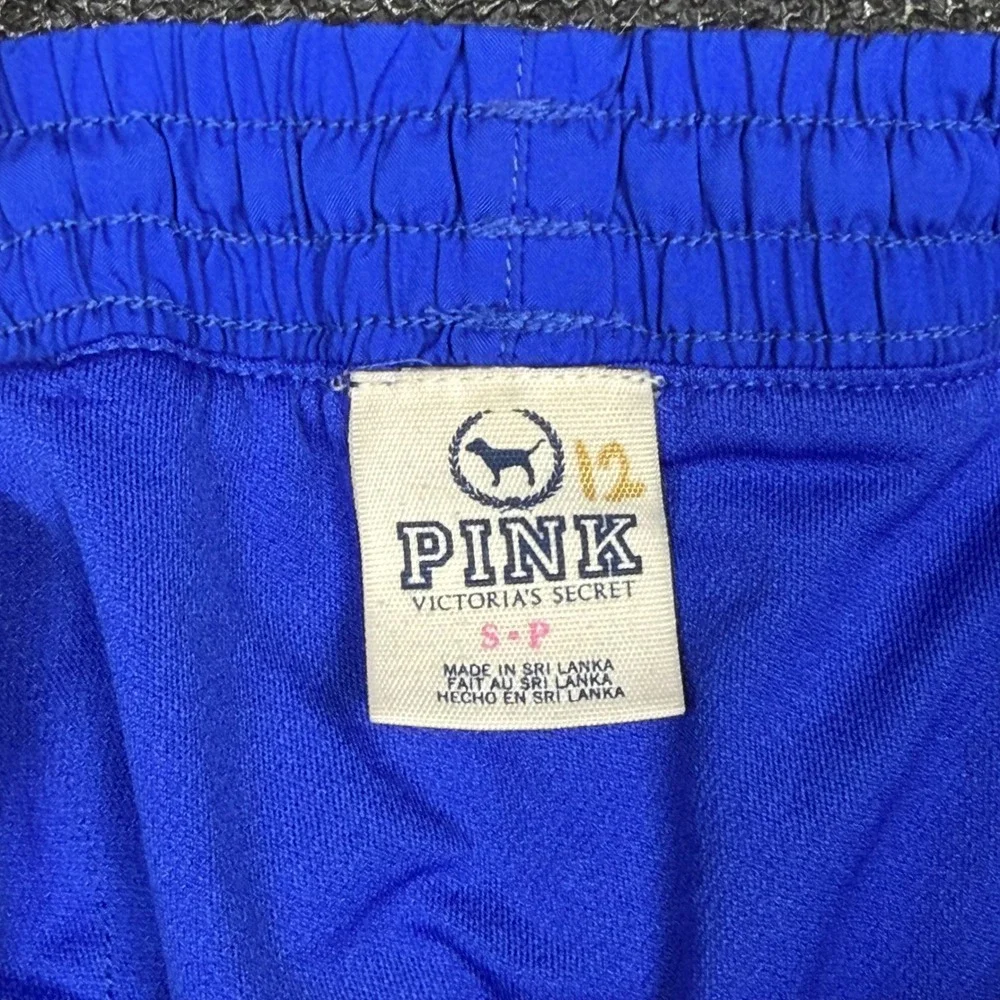 Victoria's Secret PINK Blue Running Shorts Neon Yellow Trim Small